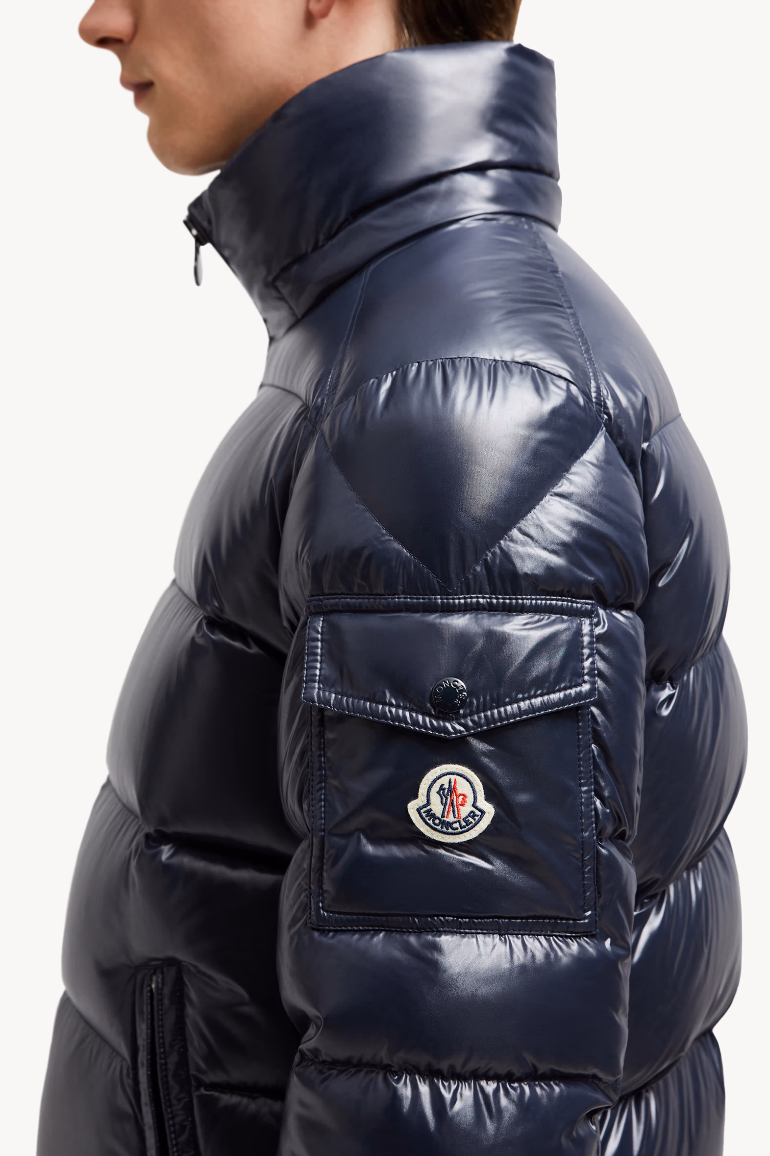 Doudoune courte à capuche Moncler Maya Hommes Bleu marine Moncler 7